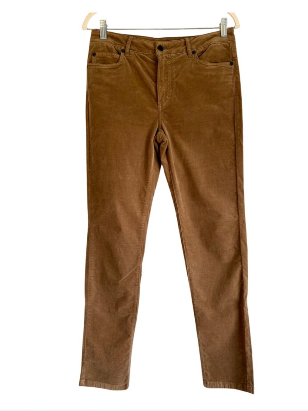 J. McLaughlin Tan Brown Velvet Watson Slim Leg Pants size 6